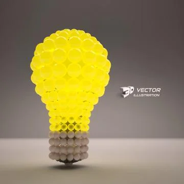 Lightbulb. Idea concept. 3d vector illustration Stock Illustration