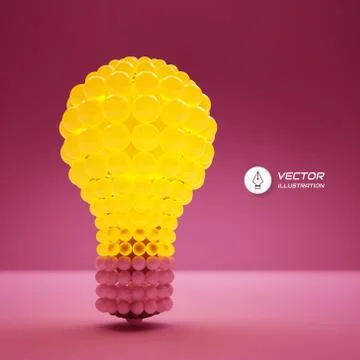 Lightbulb. Idea concept. 3d vector illustration Illustrazione stock