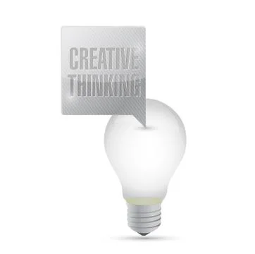 Lightbulb idea creative thinking message Stock Illustration