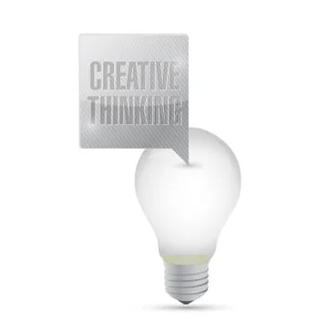 Lightbulb idea creative thinking message Stock Illustration