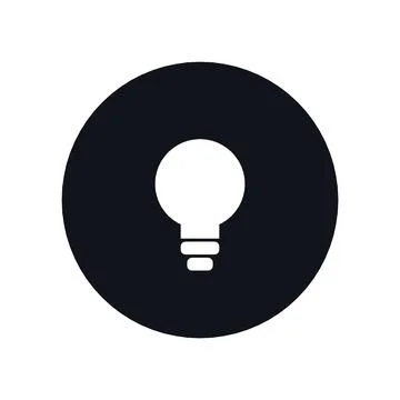 Lightbulb Idea Icon Black Circle Button Business Finance Symbol Vector Stock Illustration