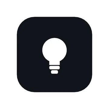 Lightbulb Idea Icon Black Rounded Square Button Business Finance Symbol Vector Stock Illustration