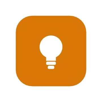 Lightbulb Idea Icon Color Rounded Square Button Business Finance Symbol Vector Stock Illustration