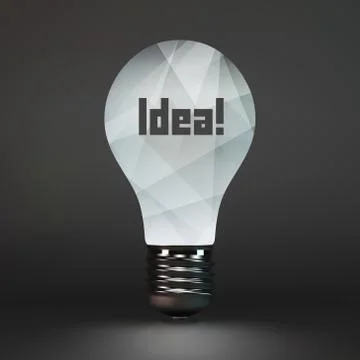Lightbulb idea symbol. 3d vector illustration Stock Illustration