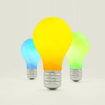 Lightbulb idea symbol. 3d vector illustration Stock Illustration