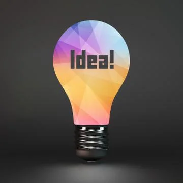 Lightbulb idea symbol. 3d vector illustration Stock Illustration