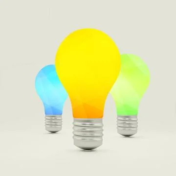 Lightbulb idea symbol. 3d vector illustration. Lightbulb idea symbol. 3d v... Stock Photos