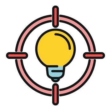 Lightbulb idea on target for business strategy Иллюстрация