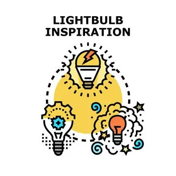 Lightbulb inspiration concept generating new creative ideas Stock Illustration