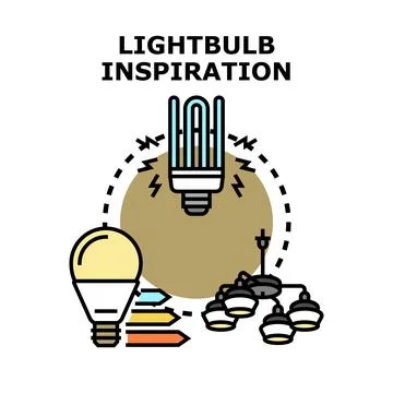 Lightbulb inspiration concept generating new ideas Stock Illustration