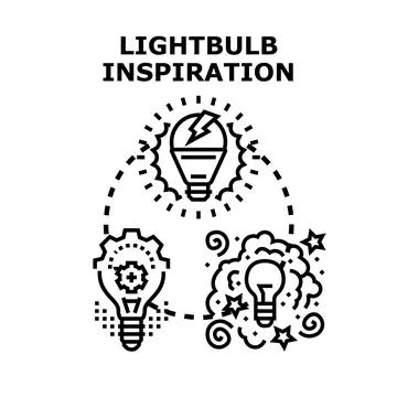 Lightbulb inspiration concept generating new creative ideas Stock Illustration