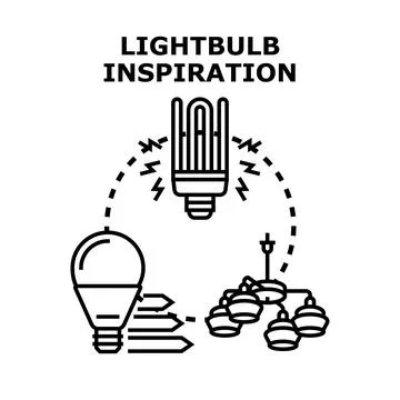 Lightbulb inspiration concept generating new ideas Stock Illustration