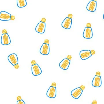 Lightbulb lamp vector seamless pattern color 스톡 일러스트