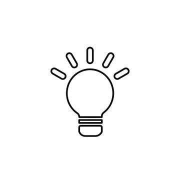 Lightbulb line icon. vector design black on white background Stock Illustration