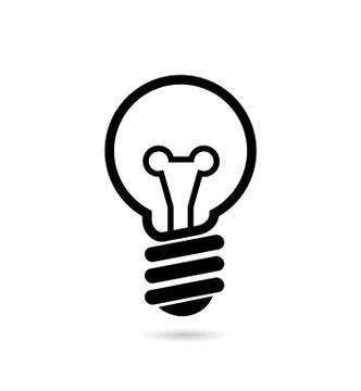 Lightbulb line vector logo template. Business outline icon. Energy power elec Stock Illustration