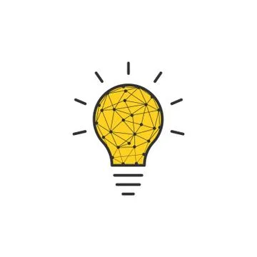 Lightbulb made of lines and dots. Geometrical innovation. Network idea concep Illustrazione stock
