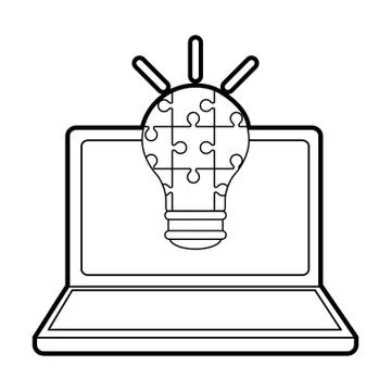 Lightbulb made of puzzle pieces teamwork concept image Stock Illustration