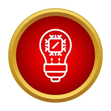 Lightbulb with microchip icon representing digital innovation Stock Illustration