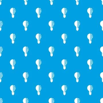 Lightbulb with microcircuit pattern seamless blue Illustrazione stock
