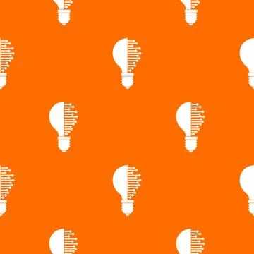 Lightbulb with microcircuit pattern seamless Illustrazione stock