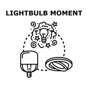 Lightbulb moment finding creative business solutions 库存插图
