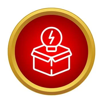 Lightbulb out of box creating new idea innovation Stock Illustration