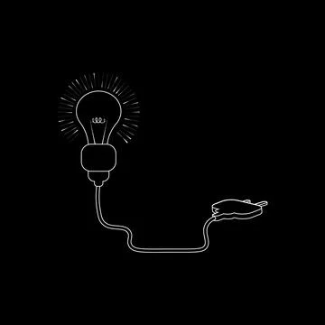 Lightbulb outline icon. vector light bulb. idea symbol. Stock Illustration