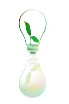 Lightbulb with plant growing inside. Stock Illustration