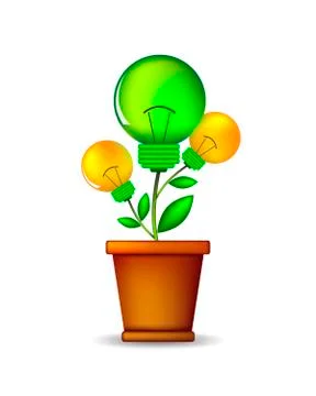 Lightbulb plant - vector illustration. Stock Illustration