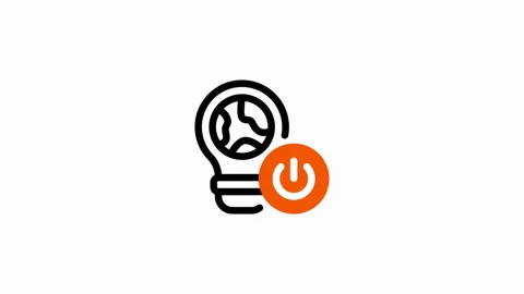 Lightbulb with Power Button Icon. Stock Footage 325384304