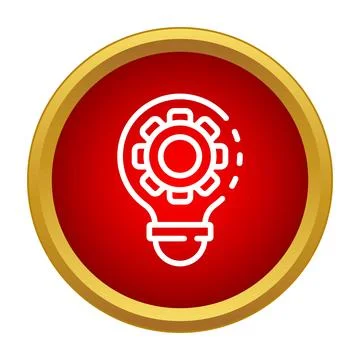 Lightbulb processing new idea innovation red button Stock Illustration