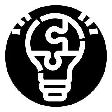 Lightbulb as puzzle icon representing idea solution Stock Illustration