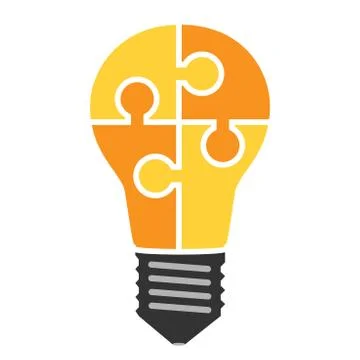 Lightbulb of puzzle pieces Stock Illustration
