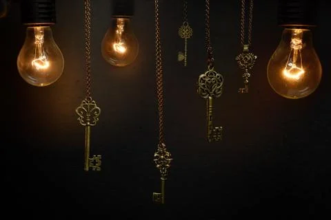 Lightbulb retro light edison idea invention technology Stock Photos