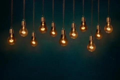 Lightbulb retro light edison idea invention technology Stock Photos