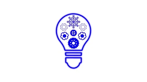 Lightbulb with rotating gears animation, symbolizing innovation, problem-so.. Stock Footage 345547789
