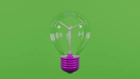 Lightbulb with rotating pinwheel on green screen. Stock Footage 130866373