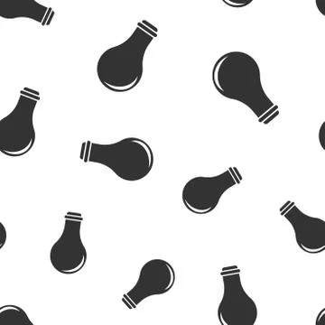 Lightbulb seamless pattern background icon. Flat vector illustration. Light b Illustrazione stock