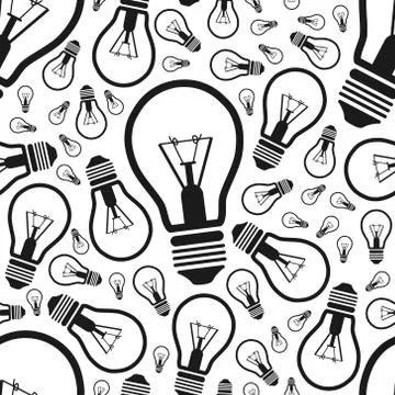 Lightbulb seamless pattern Stock Illustration