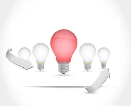 Lightbulb set of ideas. illustration Stock Illustration