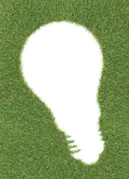 Lightbulb shape on grass Stock Photos
