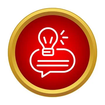Lightbulb shining over speech bubble icon Illustrazione stock