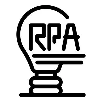 Lightbulb showing rpa robotic process automation technology icon イラスト素材