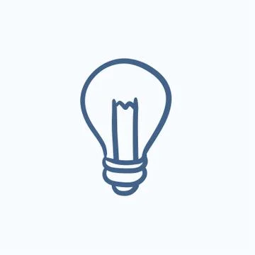 Lightbulb sketch icon Stock Illustration