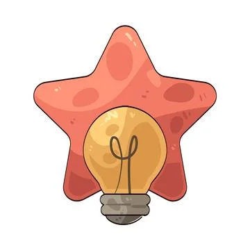 Lightbulb with star illustration Stock Illustration