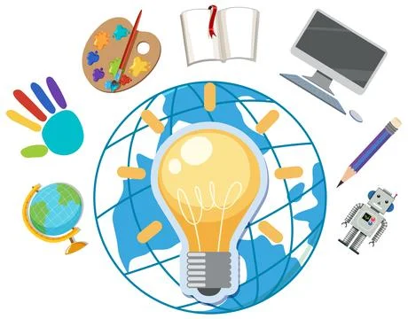 Lightbulb with stationary elements イラスト素材