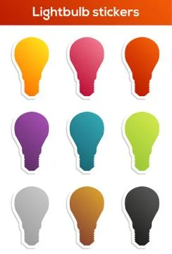 Lightbulb stickers collection Stock Illustration