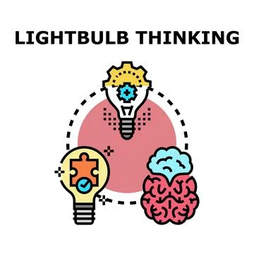 Lightbulb thinking process generating ideas and solutions イラスト素材