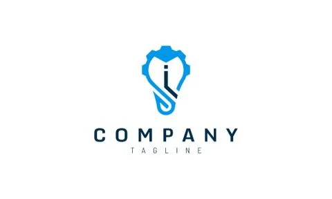 Lightbulb vector design combined with letters I and M Stock Illustration