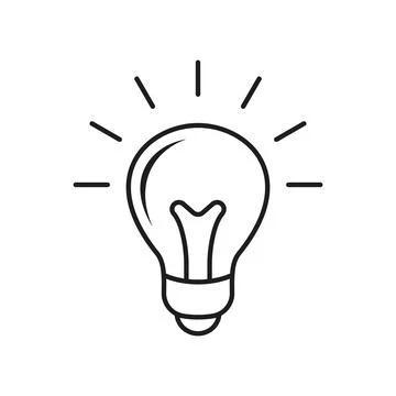 Lightbulb vector illustration on isolated background. Light bulb icon in ou.. Stock Illustration
